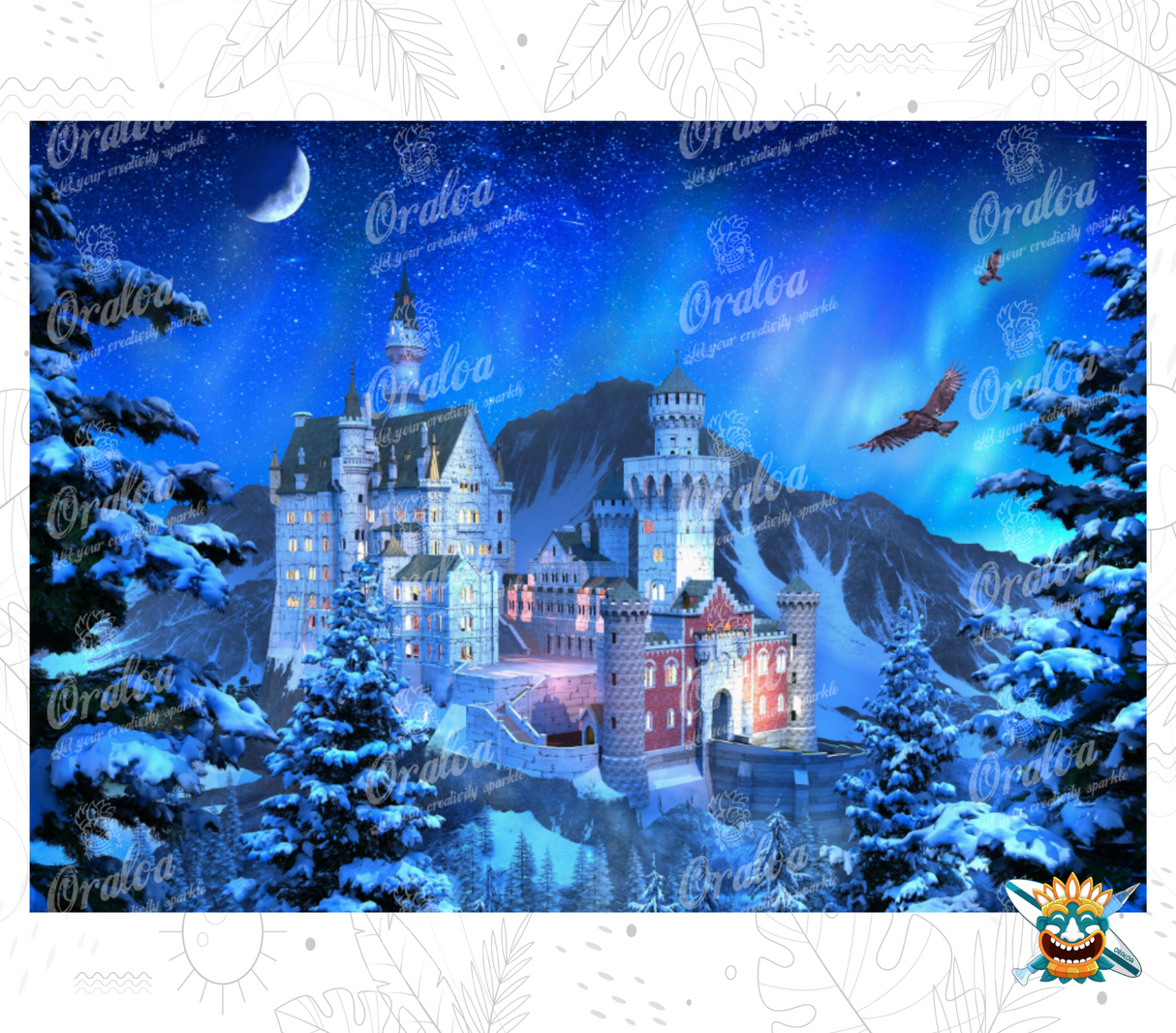 Oraloa Diamond Painting Midnight Castle - Diamantstickerei-Kit Kunsttherapie