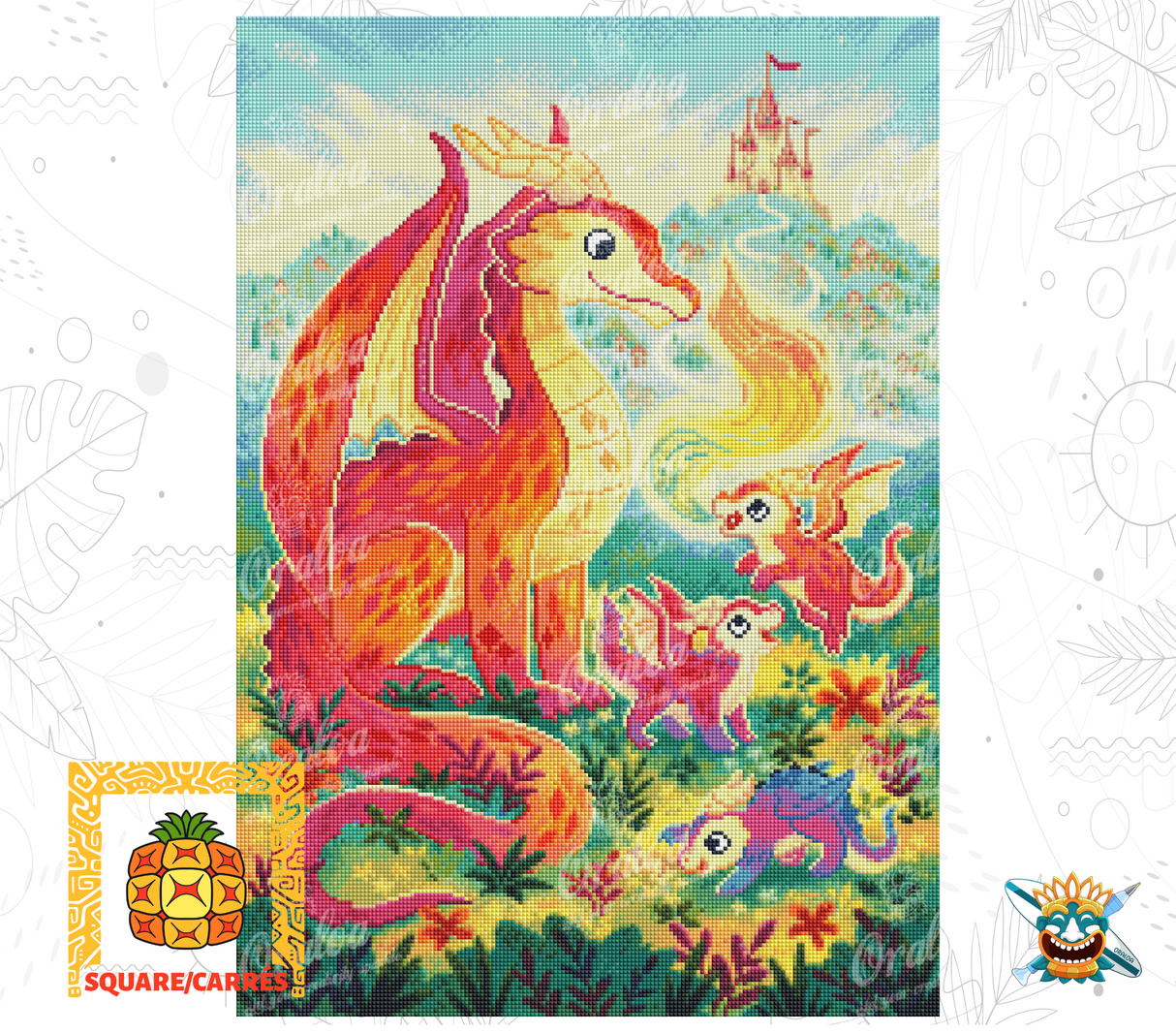 Beispiel Diamantstickerei Fire Familly - Oraloa Diamond Painting