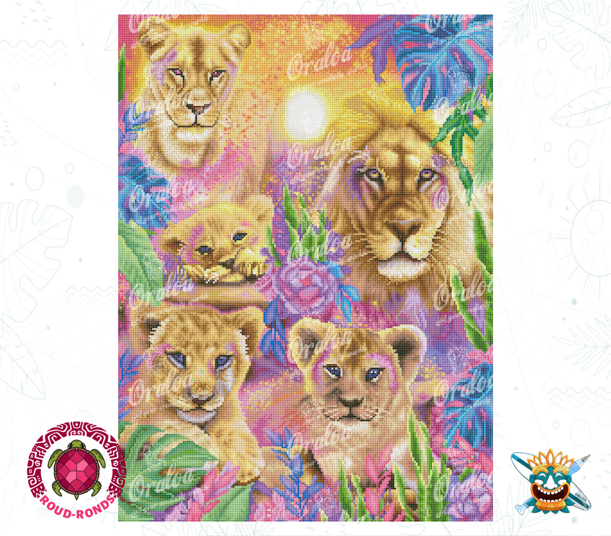 Zoom Diamond Painting Oraloa Daydream Lions - Kreativset