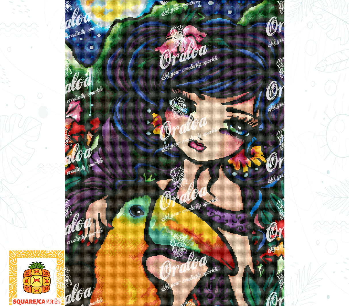 Vorschau Kit Oraloa Diamond Painting Toucan falls