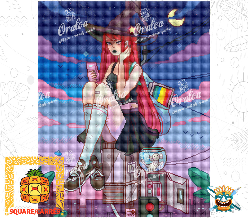 Vorschau Kit Oraloa Diamond Painting Eine Hexe in der Stadt
