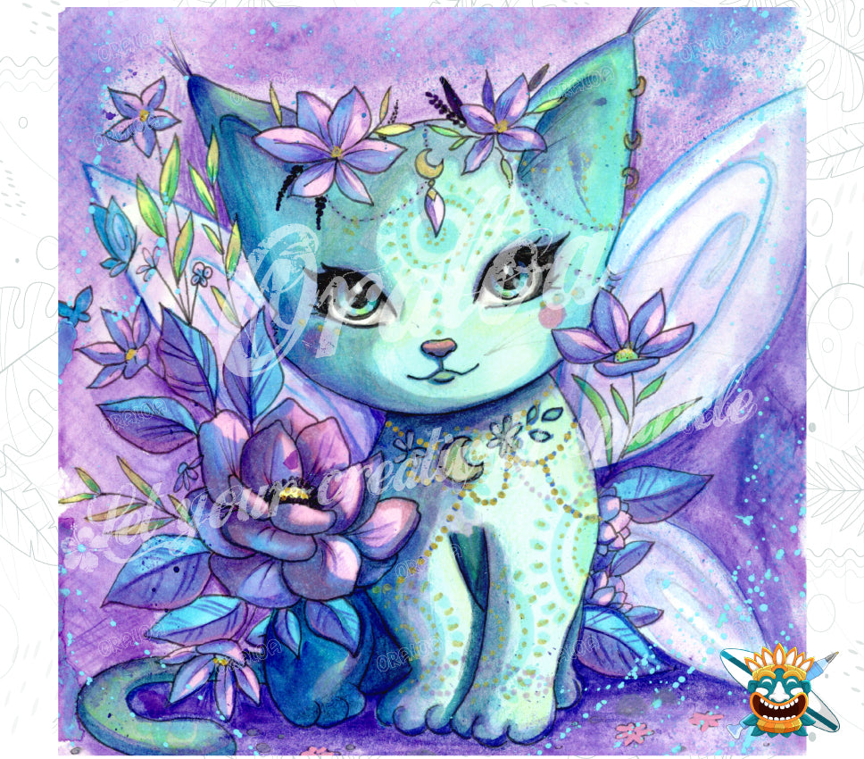 Chat Fleuri - Oraloa Diamond Painting Kunsttherapie-Set