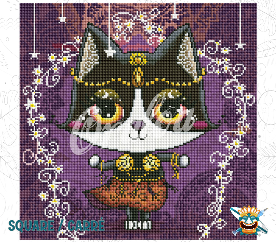 Detail Diamond Painting Chat Limar Oraloa - Diamantstickerei