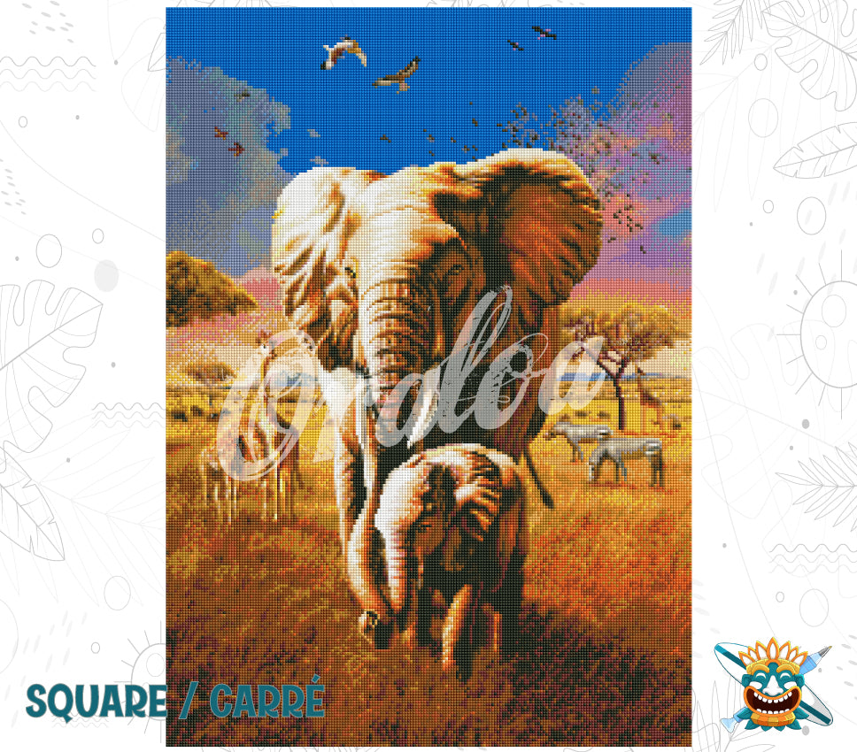Endergebnis Oraloa Diamond Painting Elefanten