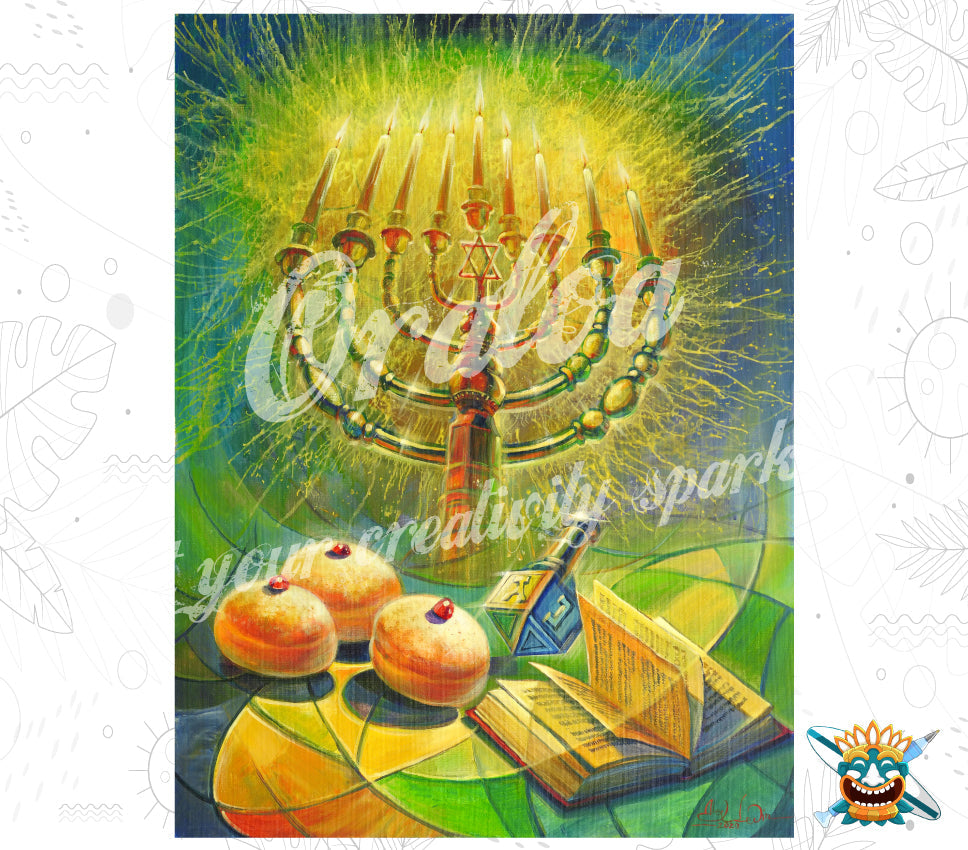 Kit Diamond Painting Oraloa Hanukkah - Das Lichterfest - Entspannende Diamantstickerei