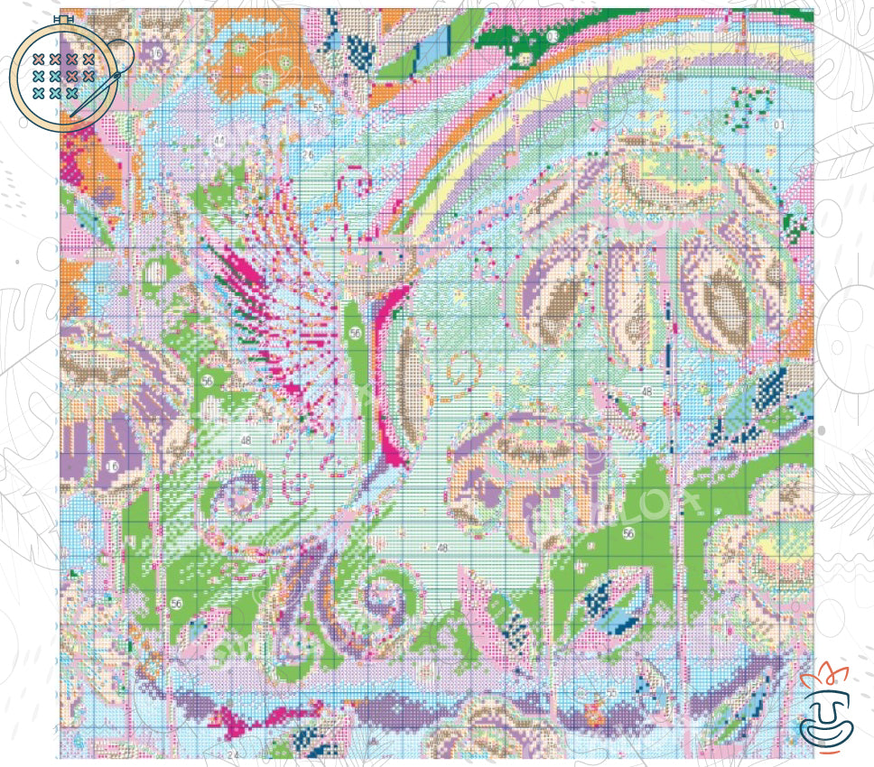 Ergebnis Diamond Painting Hübscher Kolibri - Gestempeltes Kreuzstich-Set - Oraloa Kunsttherapie