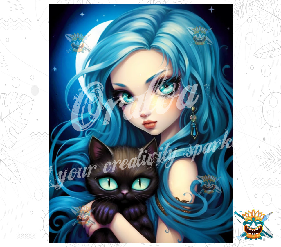Oraloa Moonlit Embrace - Diamond Painting vollständiges Kunsttherapie-Set