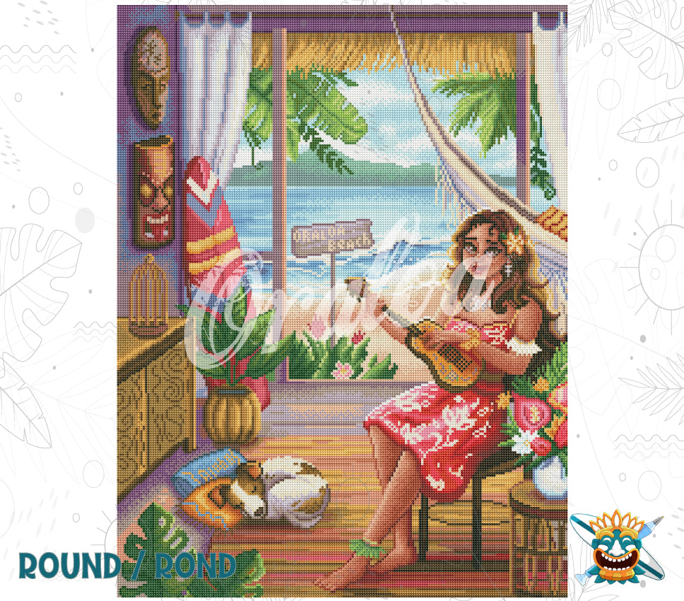 Detail Diamond Painting Oraloa Beach Instant Oraloa - Diamantstickerei