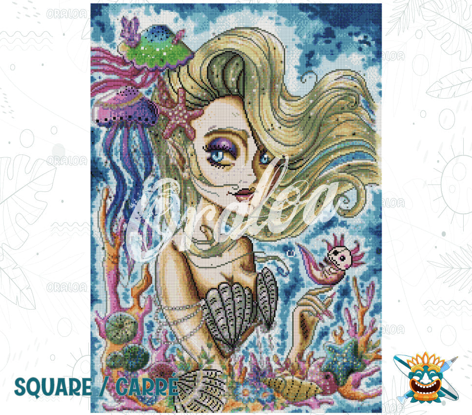 Ergebnis Diamond Painting Die kleine Meerjungfrau - Oraloa Art-Therapie
