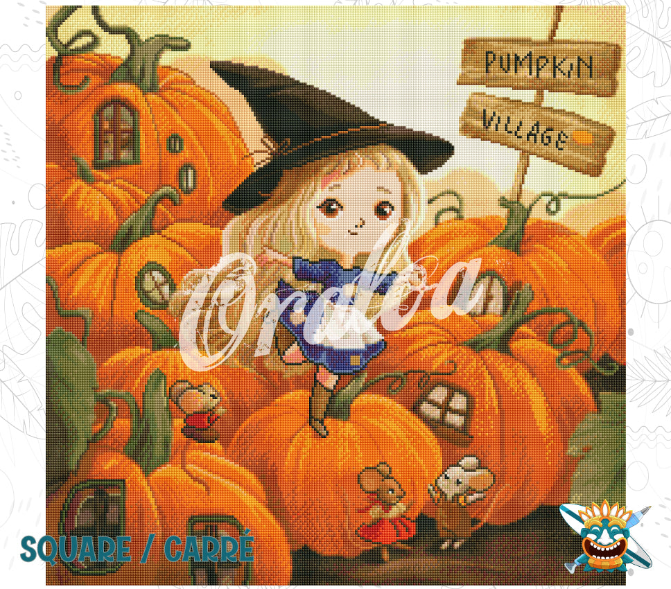 Beispiel Diamantstickerei Pumpkin Village - Oraloa Diamond Painting