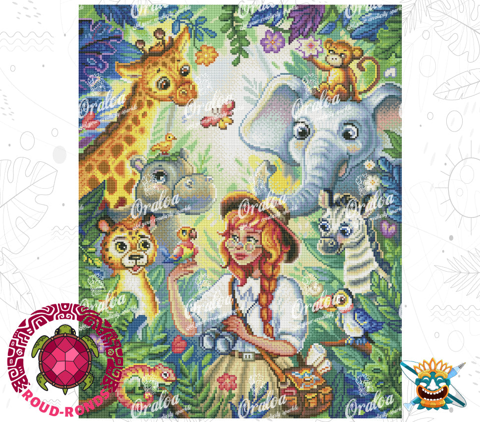 Zoom Diamond Painting Oraloa Safari Girl - Kreativset