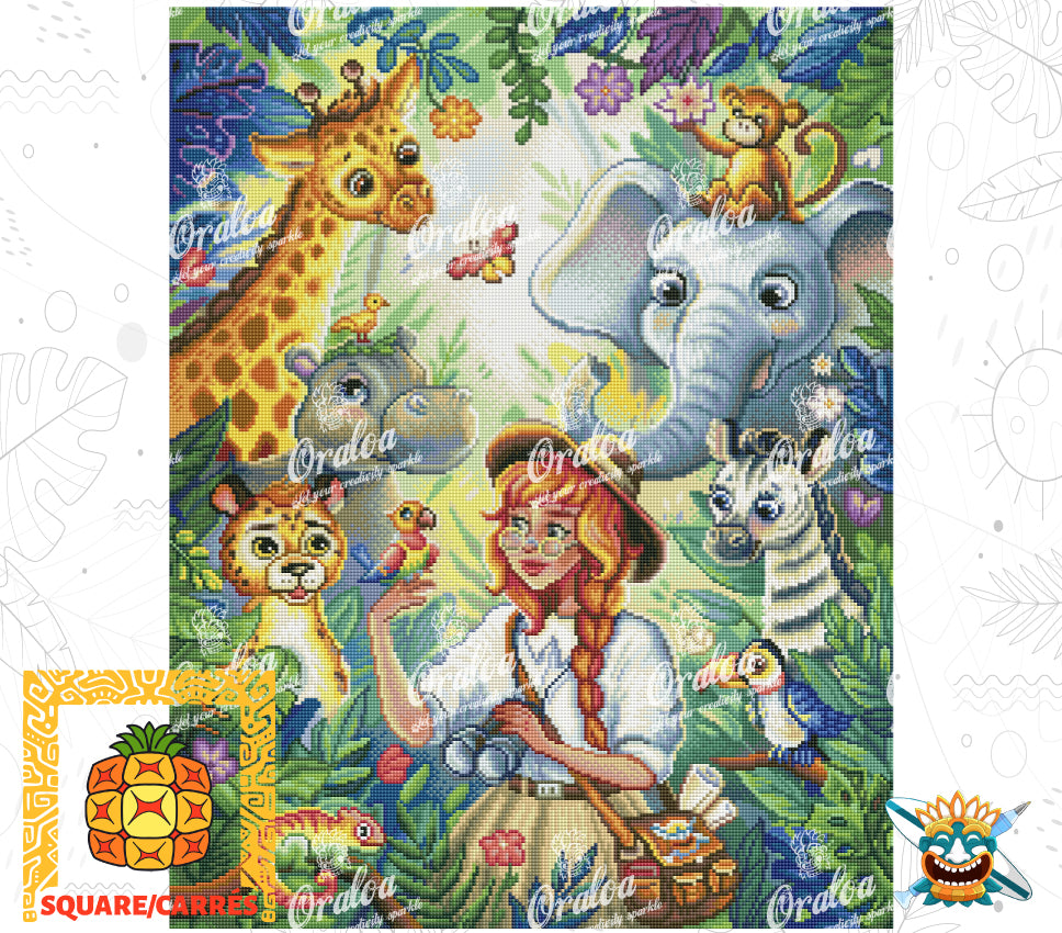 Beispiel Diamantstickerei Safari Girl - Oraloa Diamond Painting