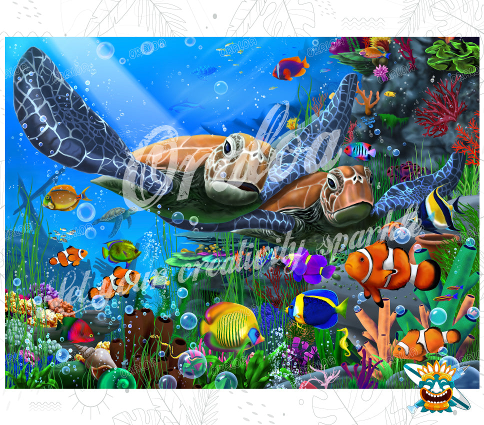 Diamond Painting Turtles of the Deep - Oraloa Kreativset Diamantstickerei