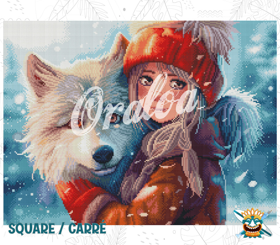Detail Diamond Painting Winter Companions Oraloa - Diamantstickerei