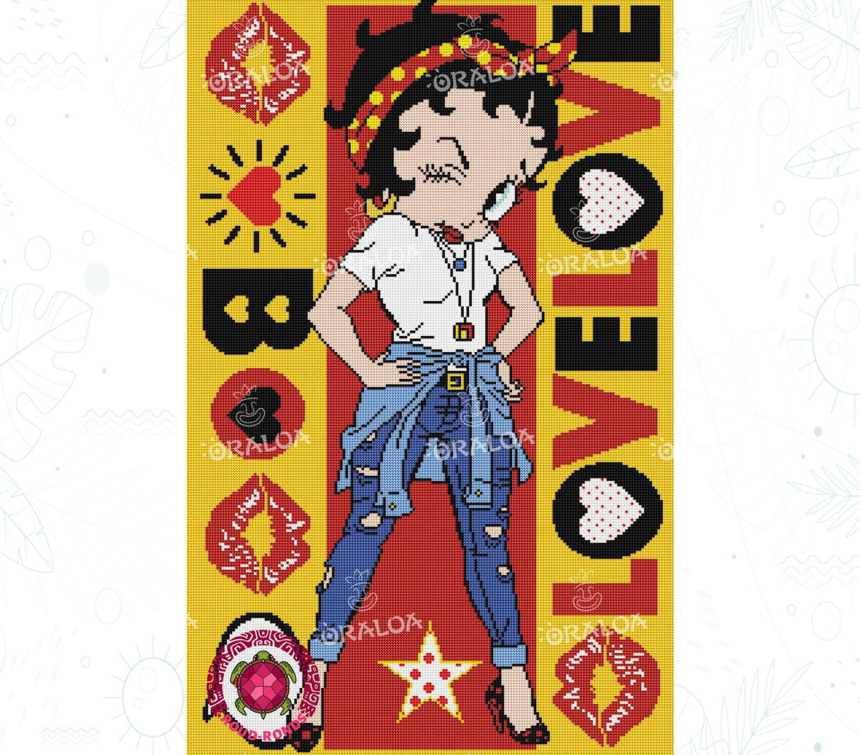 Beispiel Diamantstickerei Betty Boop™ Love - Oraloa Diamond Painting
