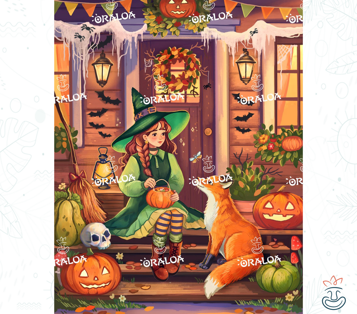 Oraloa Diamond Painting Fox Night - Diamantstickerei-Kit Kunsttherapie