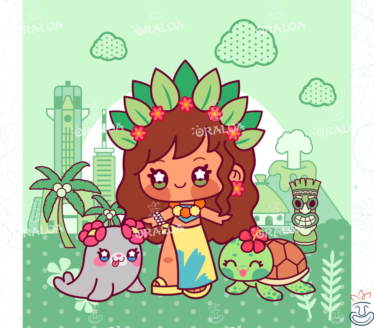 Hawaii Girls - Oraloa Diamond Painting kit arte terapia