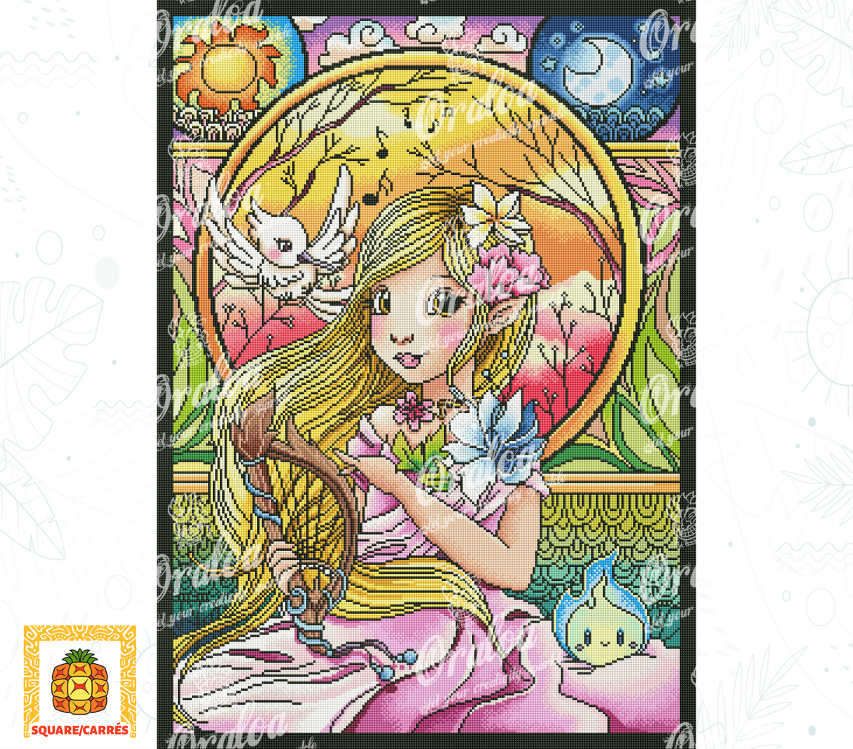 Beispiel Diamantstickerei Muse eines Frühlingstages - Oraloa Diamond Painting
