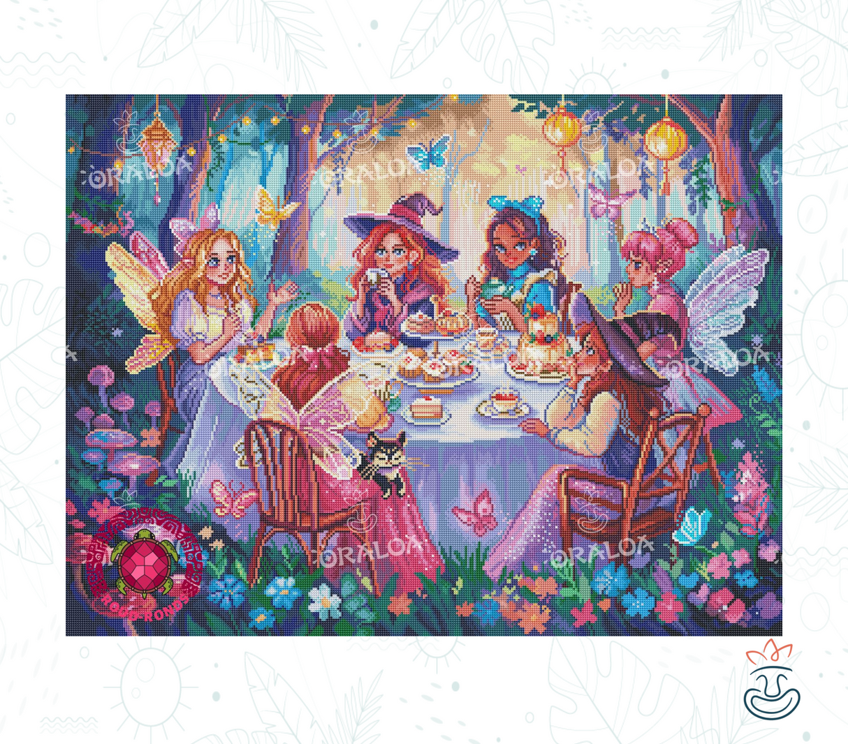 Detail Diamond Painting Tea Party Oraloa - Diamantstickerei