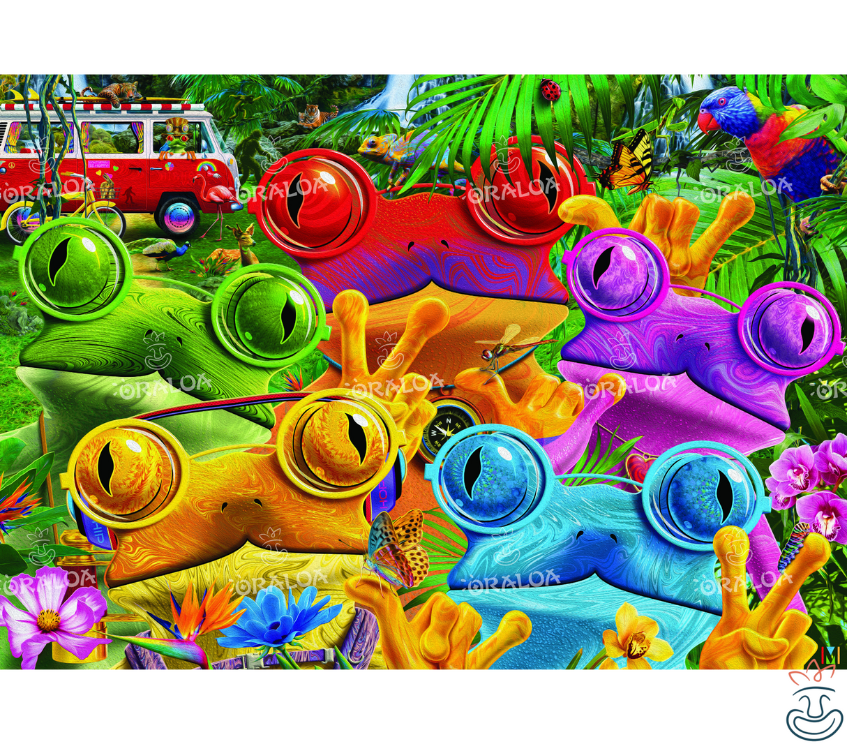 Diamond Painting Oraloa Frog Selfie - Kreatives Diamantstickerei-Set