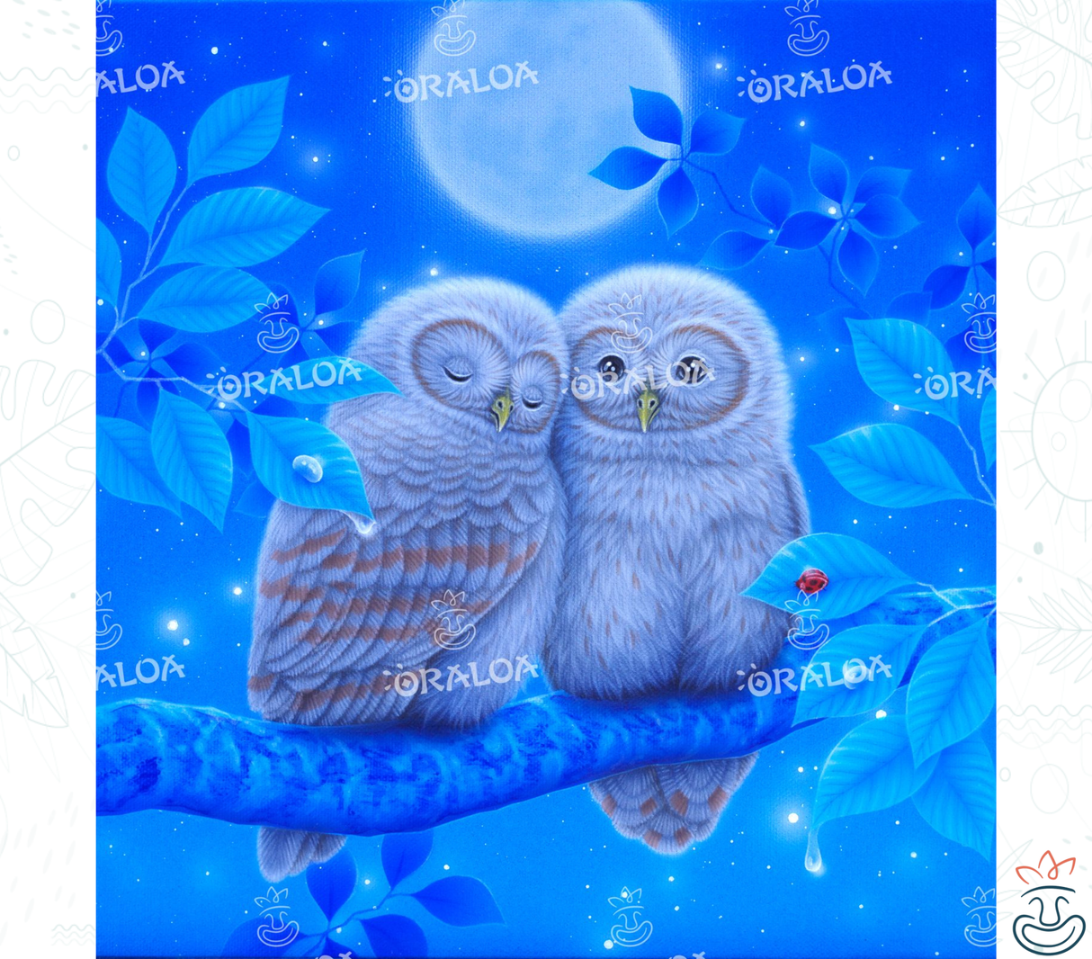 Diamond Painting Owl Moonlight - Oraloa kreatives Set Diamantstickerei