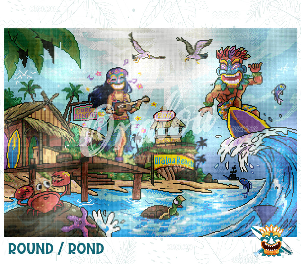 Detail Diamond Painting Oraloa Beach Oraloa - Diamantstickerei