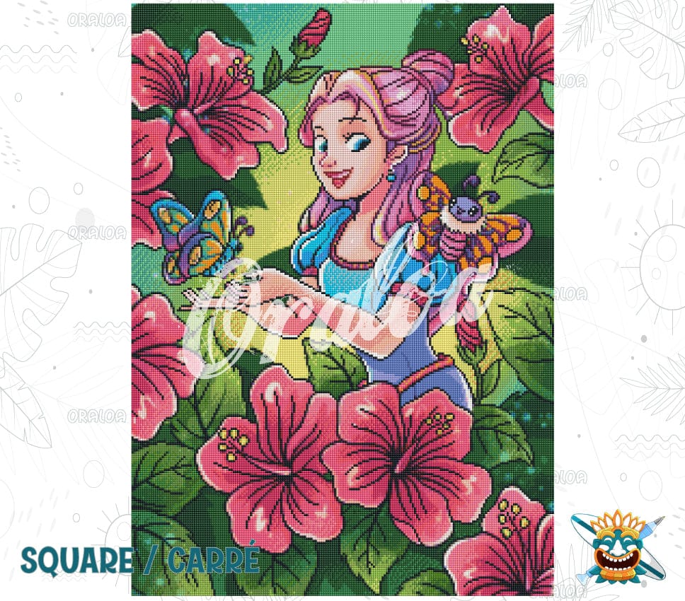 Ergebnis Diamond Painting Hibiskus - Oraloa Kunsttherapie