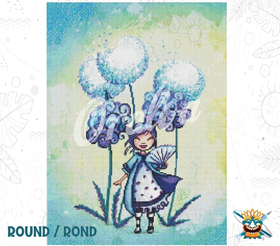 Ergebnis Diamond Painting Miss Löwenzahn - Oraloa Kunsttherapie