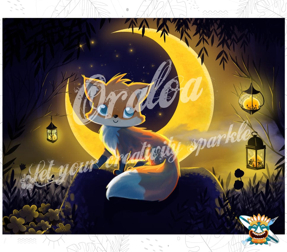Diamond Painting Oraloa Fuchs Mond - Kreatives Diamantstickerei-Set