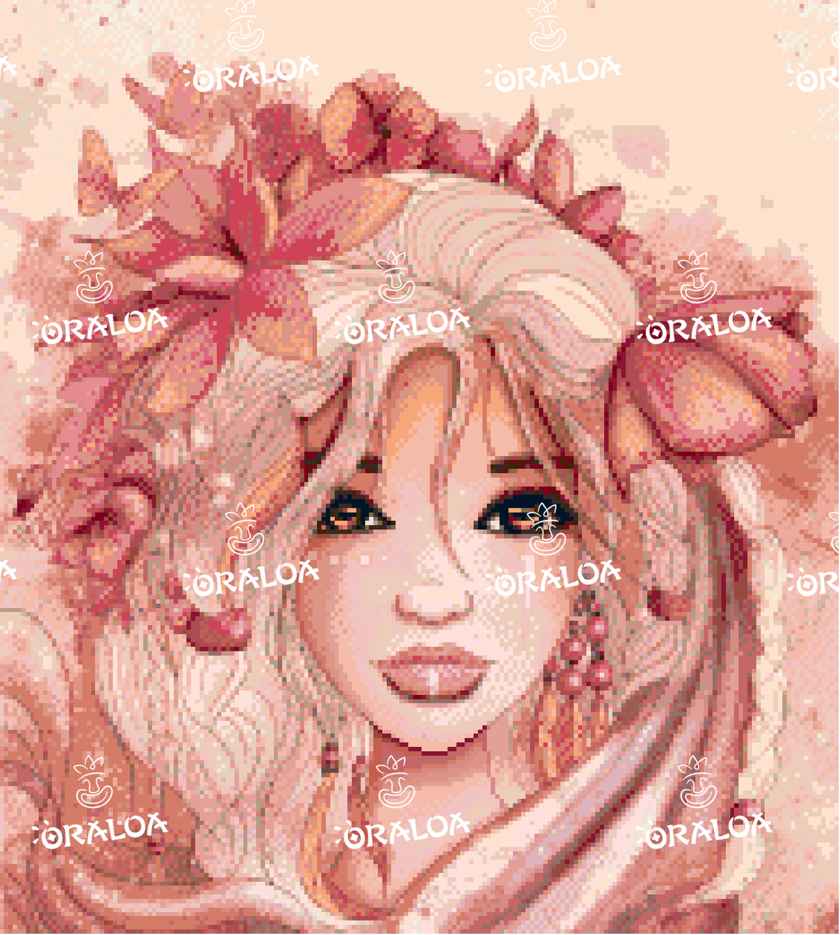 Zoom Diamond Painting Oraloa Mondmädchen - Gestempeltes Kreuzstich - Kreativset