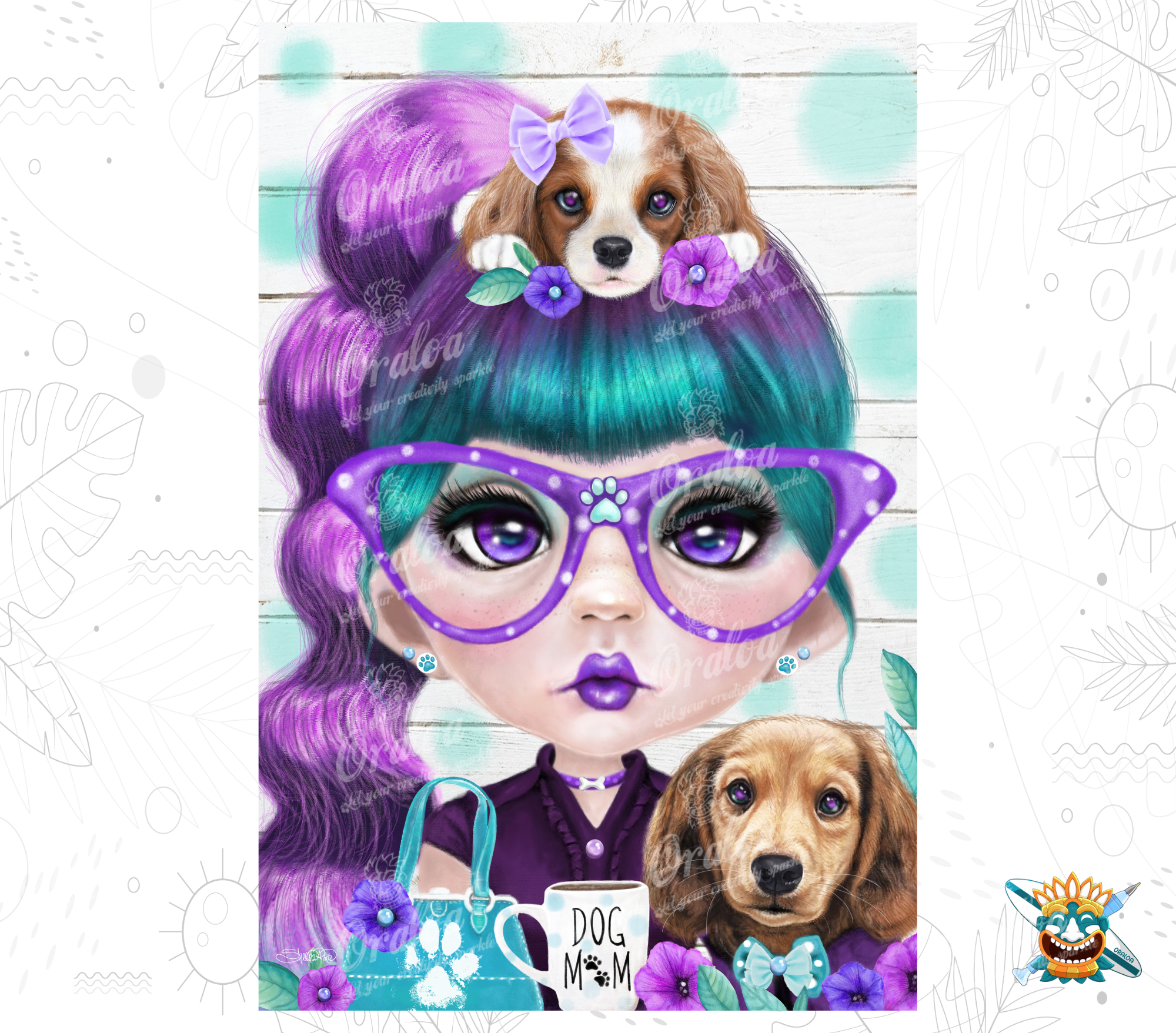 Diamond Painting Puppy Loving Petunia - Oraloa kreatives Set Diamantstickerei