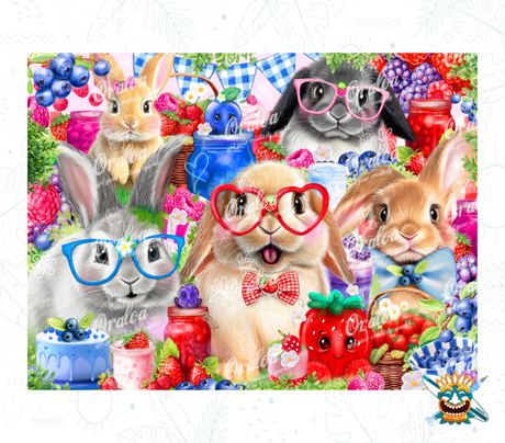 Bunnies and Berries Oraloa - Diamond Painting entspannende Diamantstickerei