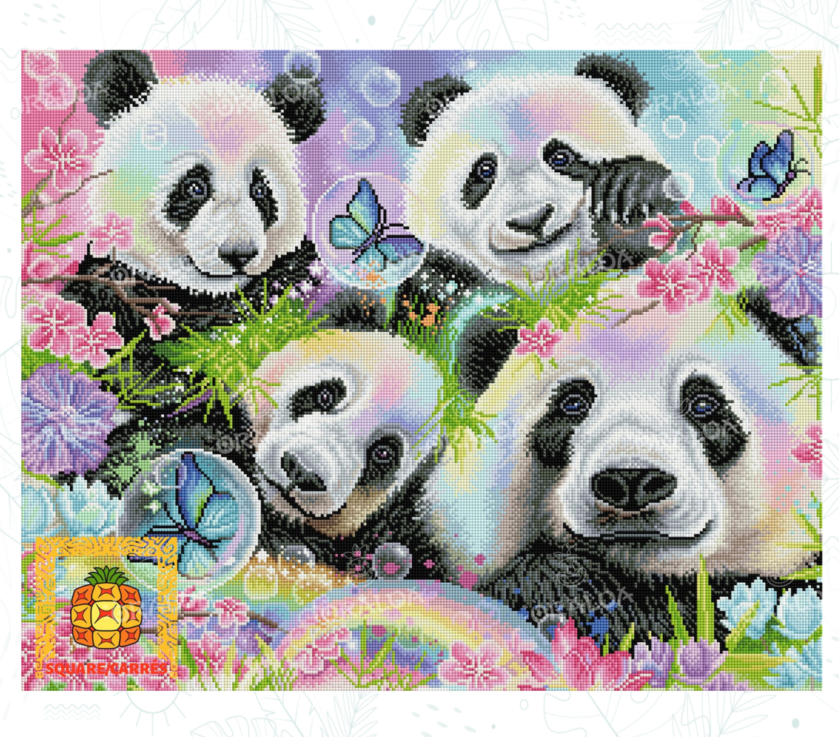 Neon-Regenbogen-Pandas 