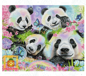 Neon-Regenbogen-Pandas 