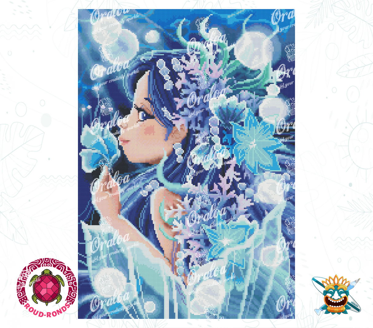 Detail Diamond Painting Blue Abysse Oraloa - Diamantstickerei