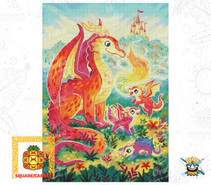 Beispiel Diamantstickerei Fire Familly - Oraloa Diamond Painting