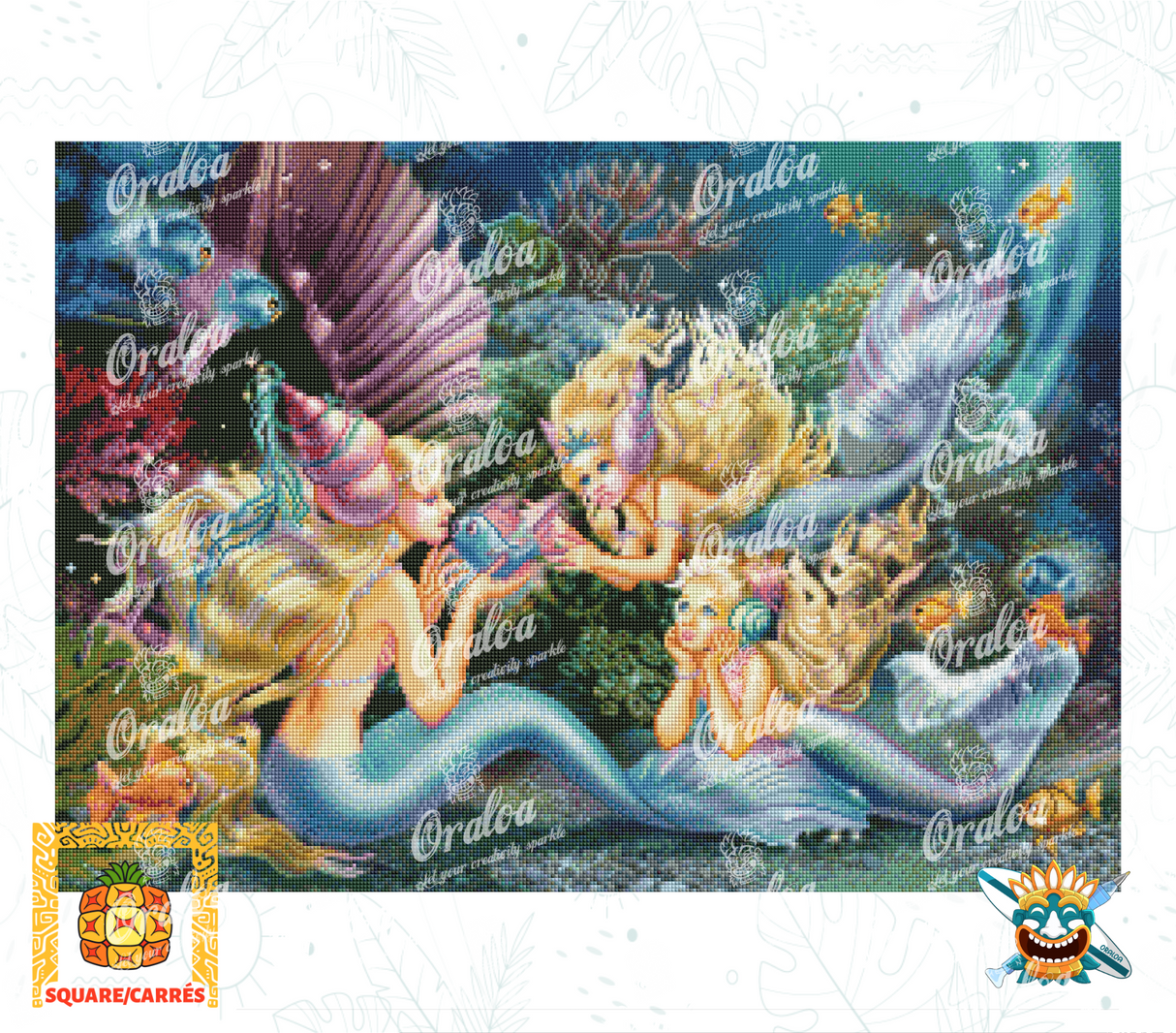 Ergebnis Diamond Painting Three Mermaids - Oraloa Kunsttherapie