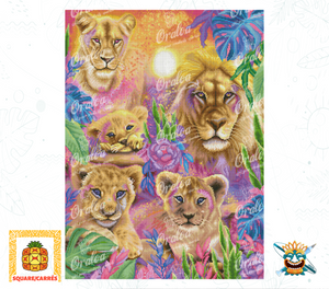 Ergebnis Diamond Painting Daydream Lions - Oraloa Kunsttherapie