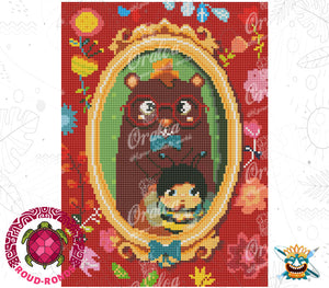 Ergebnis Diamond Painting Die Biene und der Bär - Oraloa Kunsttherapie