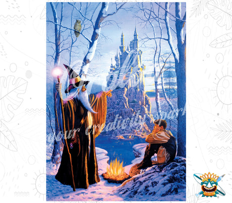 Oraloa Diamond Painting Ankunft bei Rock Castle - Diamantstickerei-Kit Kunsttherapie