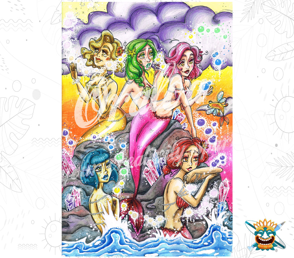 Diamond Painting Schön wie Meerjungfrauen - Oraloa Kreativset Diamantstickerei