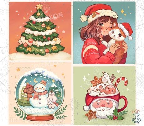 Kit Diamond Painting Oraloa Christmas Style A - Entspannende Diamantstickerei