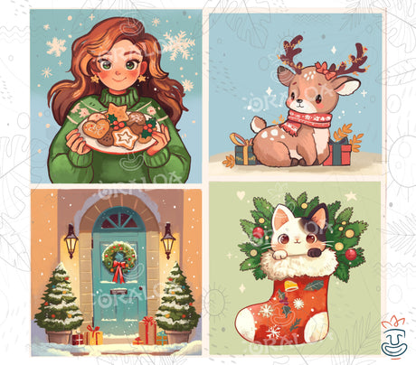 Kit Diamond Painting Oraloa Christmas Style C - Entspannende Diamantstickerei