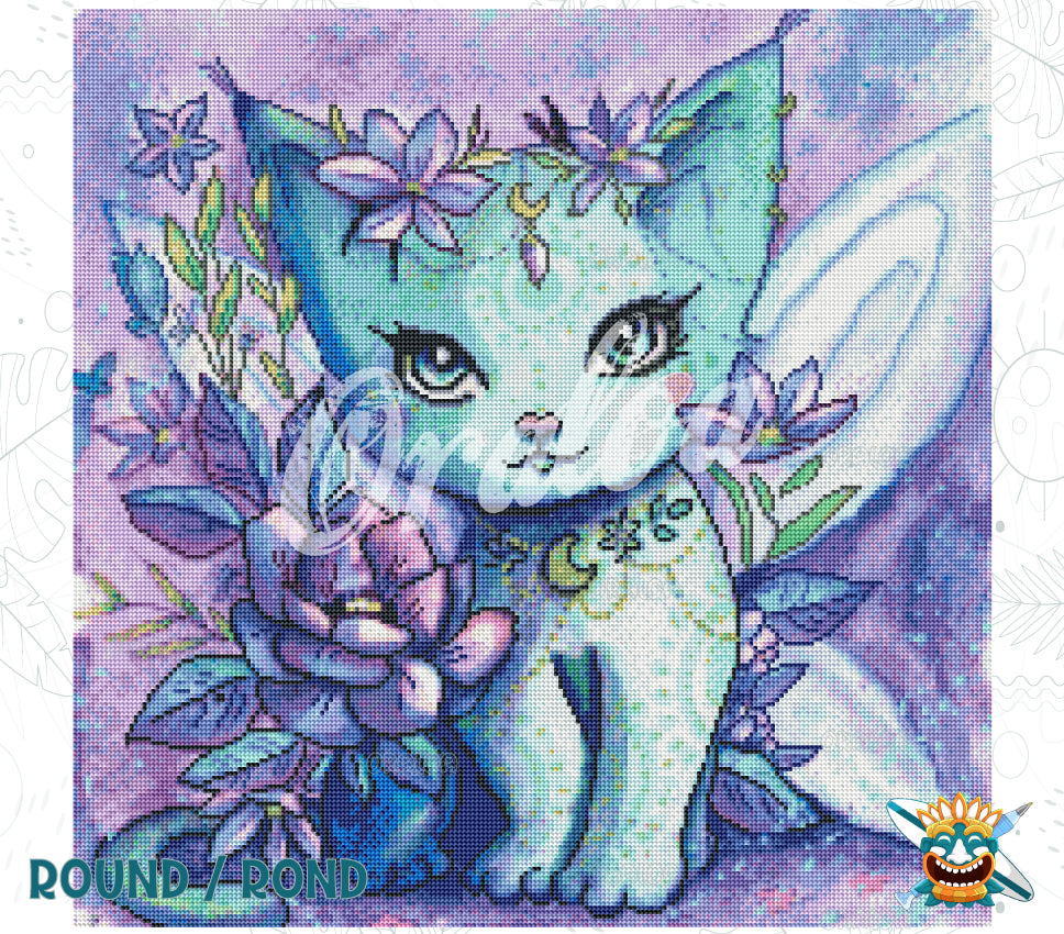 Zoom Diamond Painting Oraloa Chat Fleuri - Kreativset