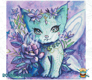 Zoom Diamond Painting Oraloa Chat Fleuri - Kreativset
