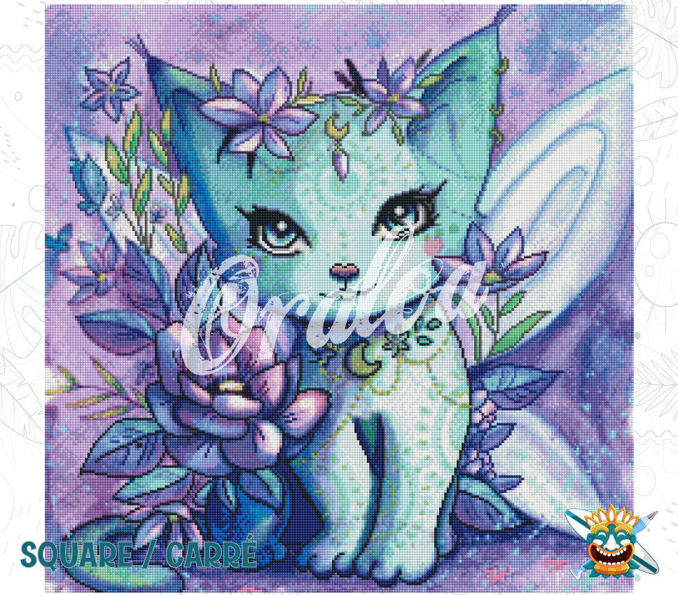 Ergebnis Diamond Painting Chat Fleuri - Oraloa Kunsttherapie