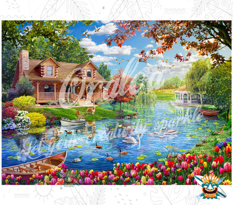 Oraloa Cottage America - Diamond Painting vollständiges Art-Therapie-Set