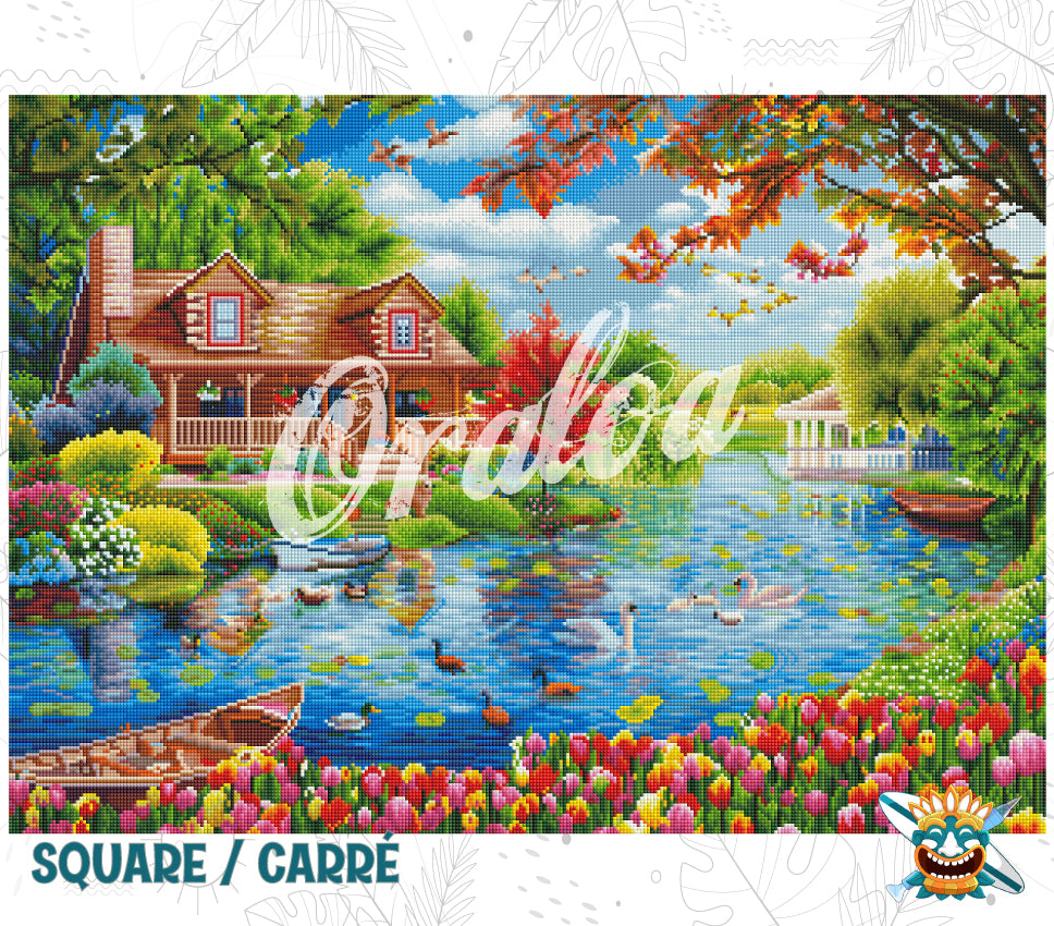 Ergebnis Diamond Painting Cottage America - Oraloa Kunsttherapie