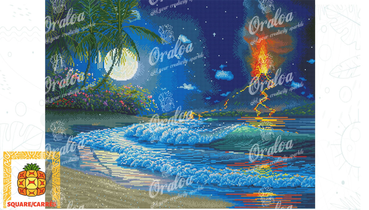 Vorschau Kit Oraloa Diamond Painting Volcano Moon