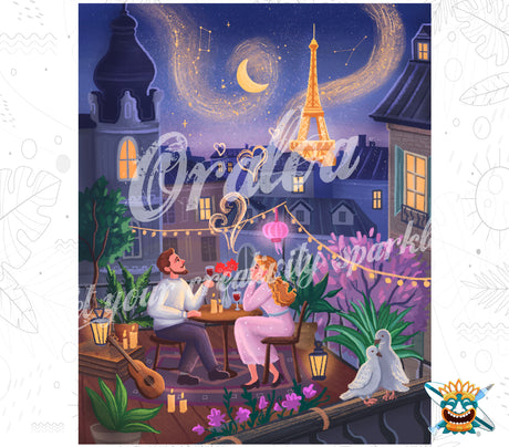 Oraloa Evening in Paris - Diamond Painting vollständiges Art-Therapie-Set
